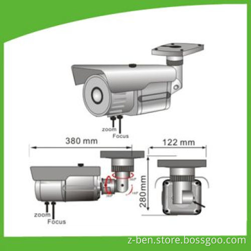 Megapixel Surveillance/Weatherproof IR Camera with 700TVL Resolution and 40m IR Distance